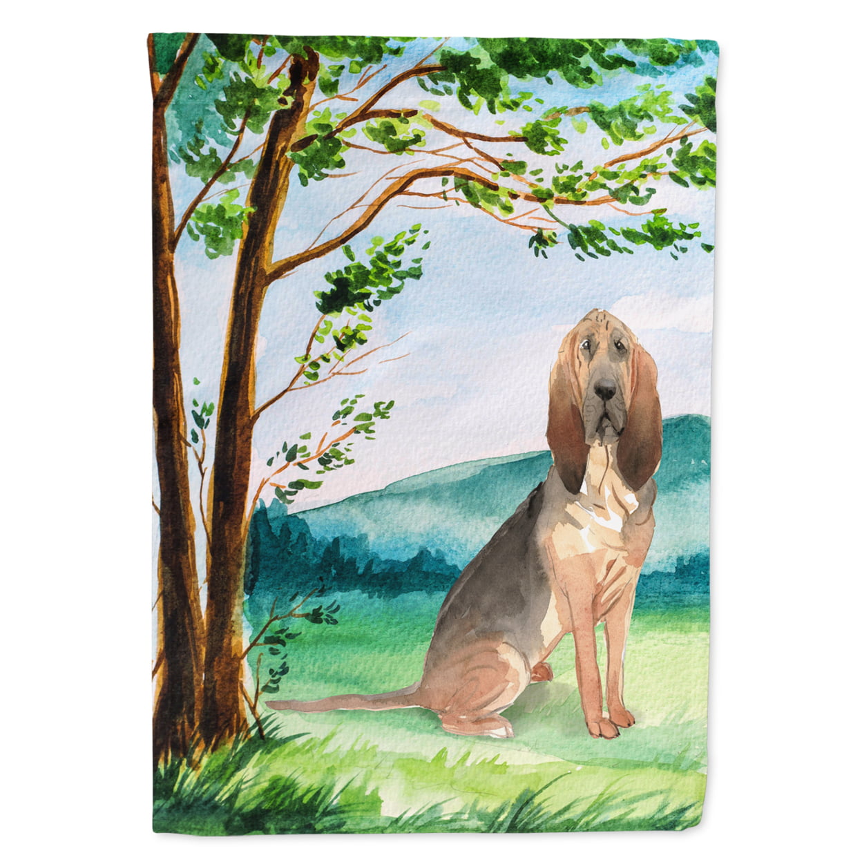 Under the Tree Bloodhound Garden Size Flag