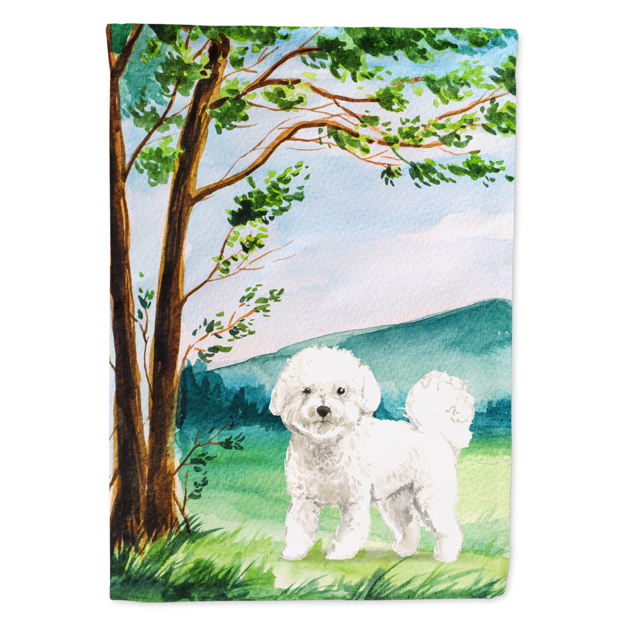 Under the Tree Bichon Frise Garden Size Flag