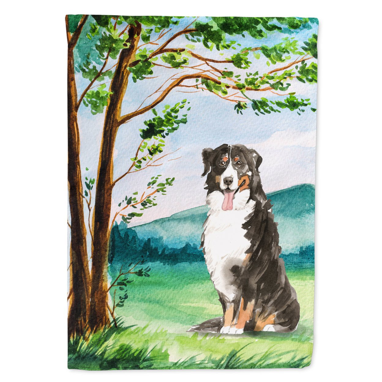 Under the Tree Bernese Mountain Dog Garden Size Flag