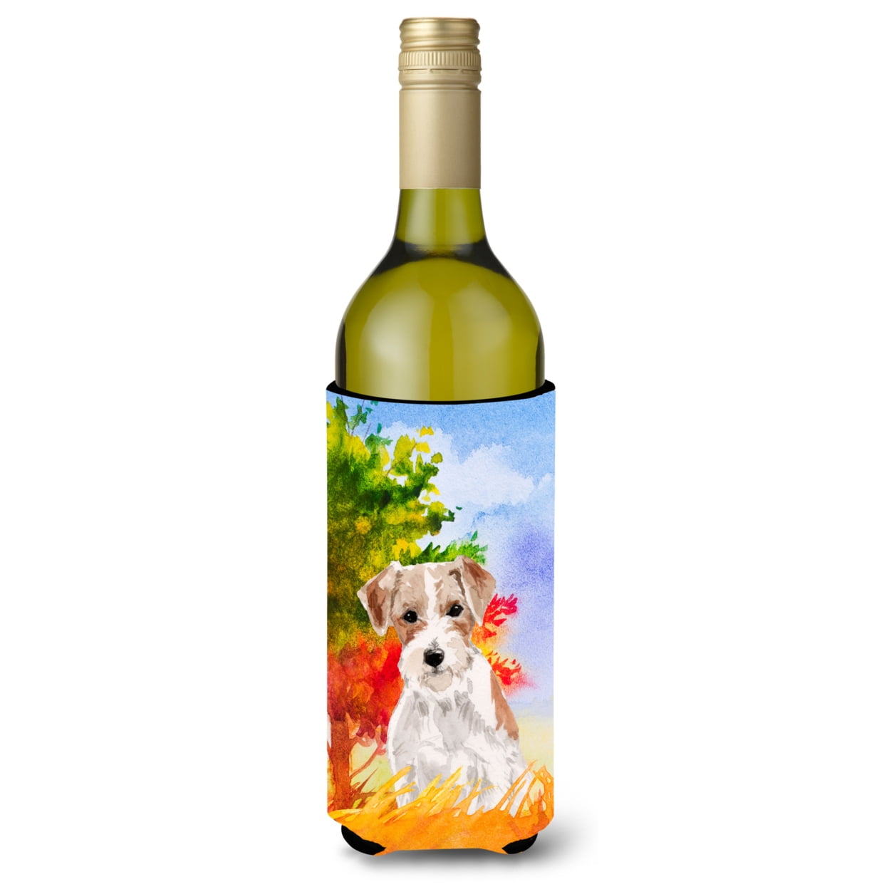 Picture of Carolines Treasures CK1928LITERK Jack Russell Terrier Fall Wine Bottle Beverage Insulator Hugger