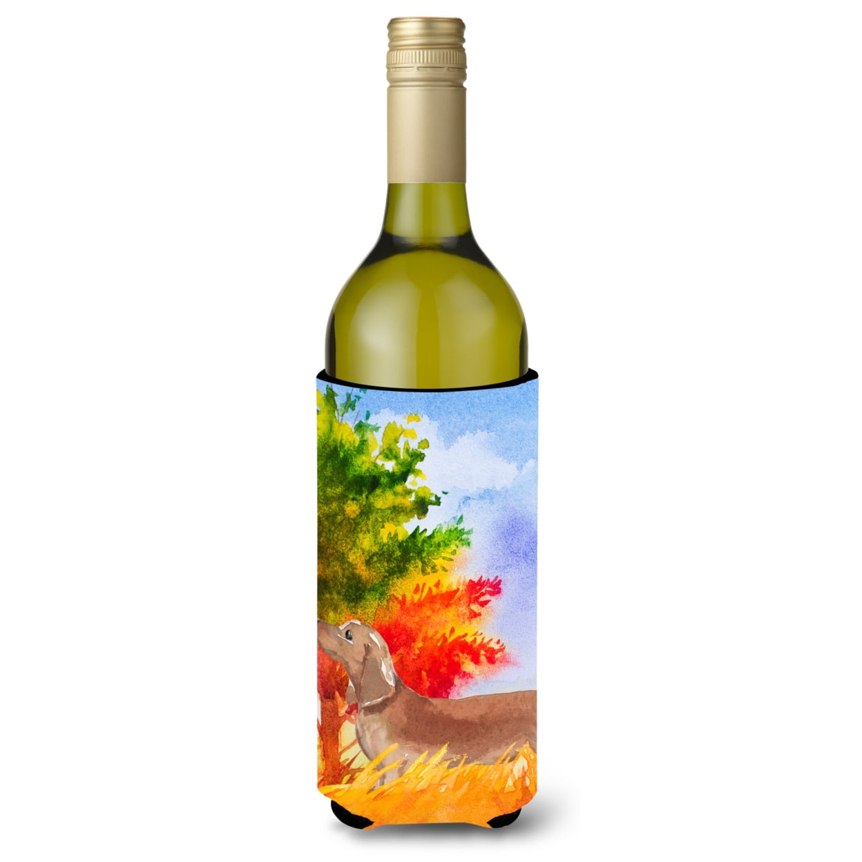 Picture of Carolines Treasures CK1932LITERK Fall Red Dachshund Wine Bottle Beverage Insulator Hugger