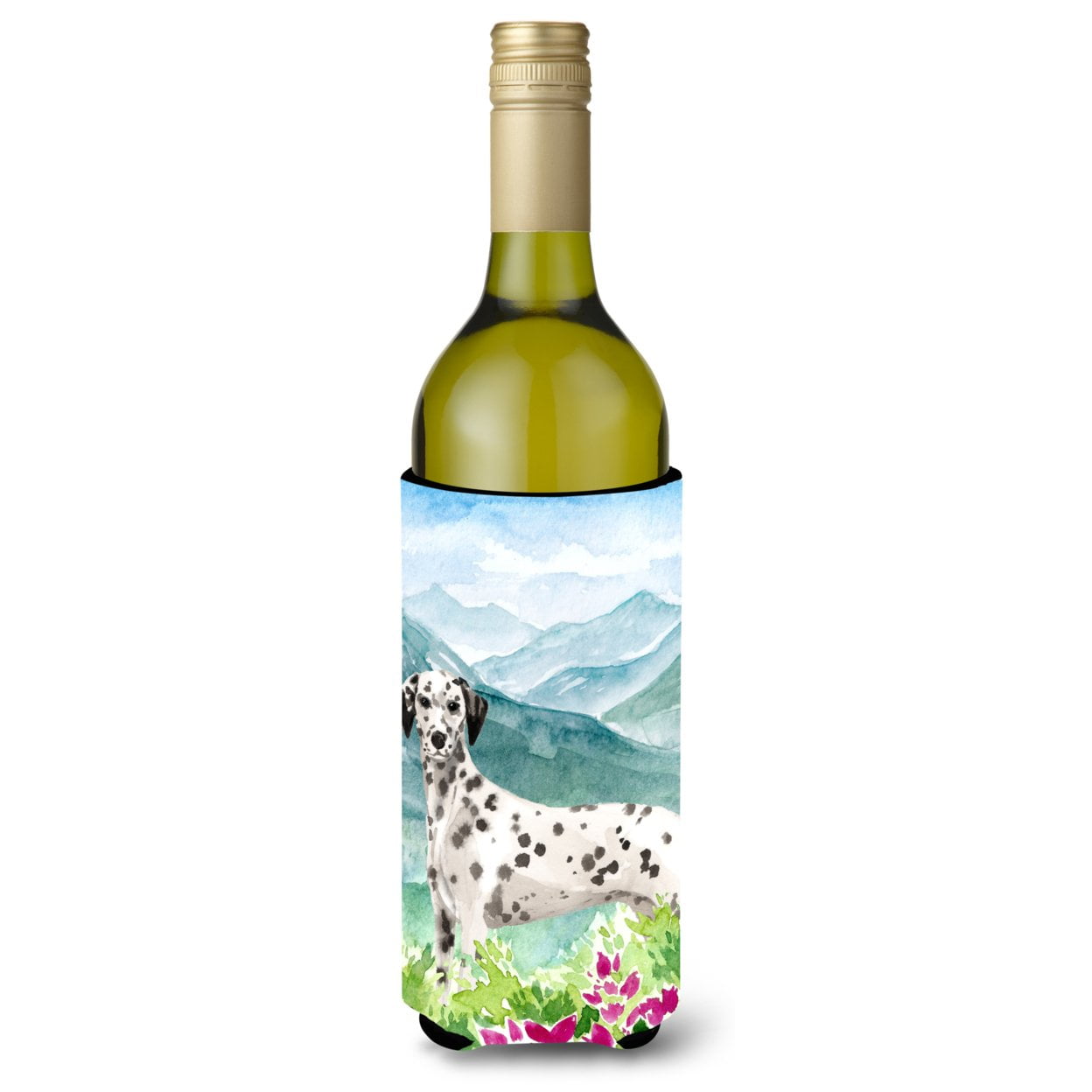 Mountian Flowers Dalmatian Wine Bottle Beverage Insulator Hugger