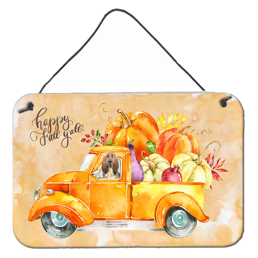 Fall Harvest Bloodhound Wall or Door Hanging Prints