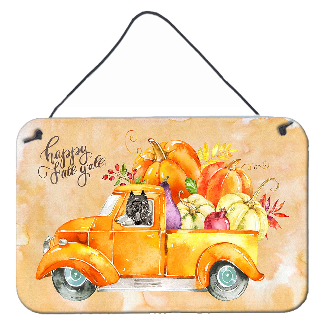 Fall Harvest Bouvier Des Flandres Wall or Door Hanging Prints