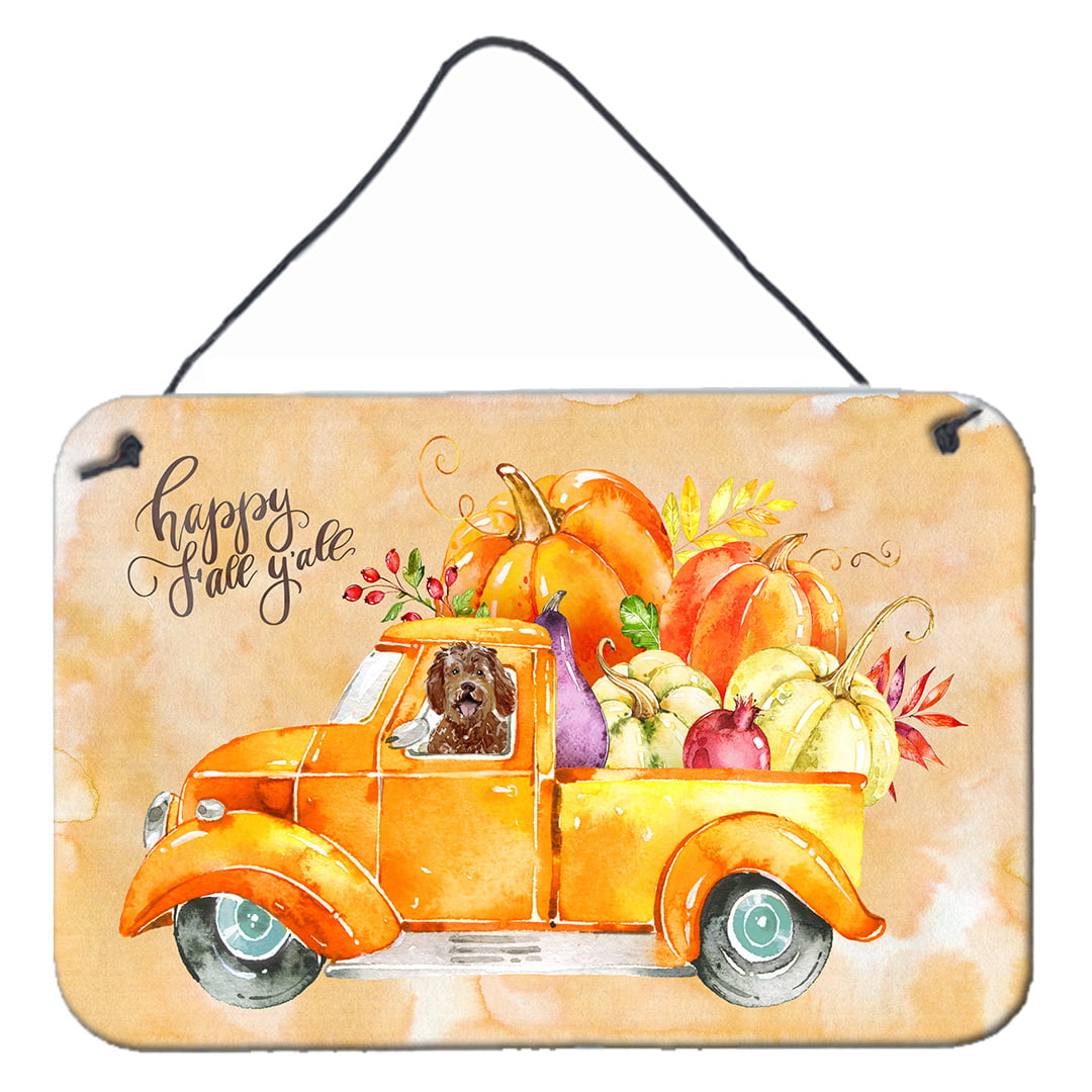 Fall Harvest Labradoodle Wall or Door Hanging Prints