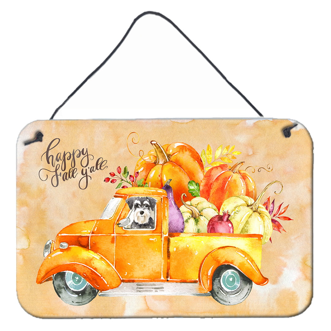 Fall Harvest Schnauzer Wall or Door Hanging Prints