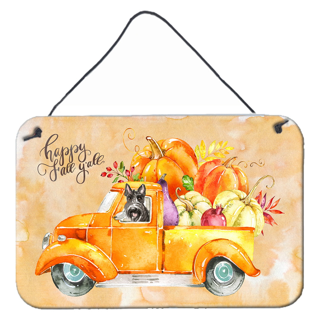 Fall Harvest Scottish Terrier Wall or Door Hanging Prints