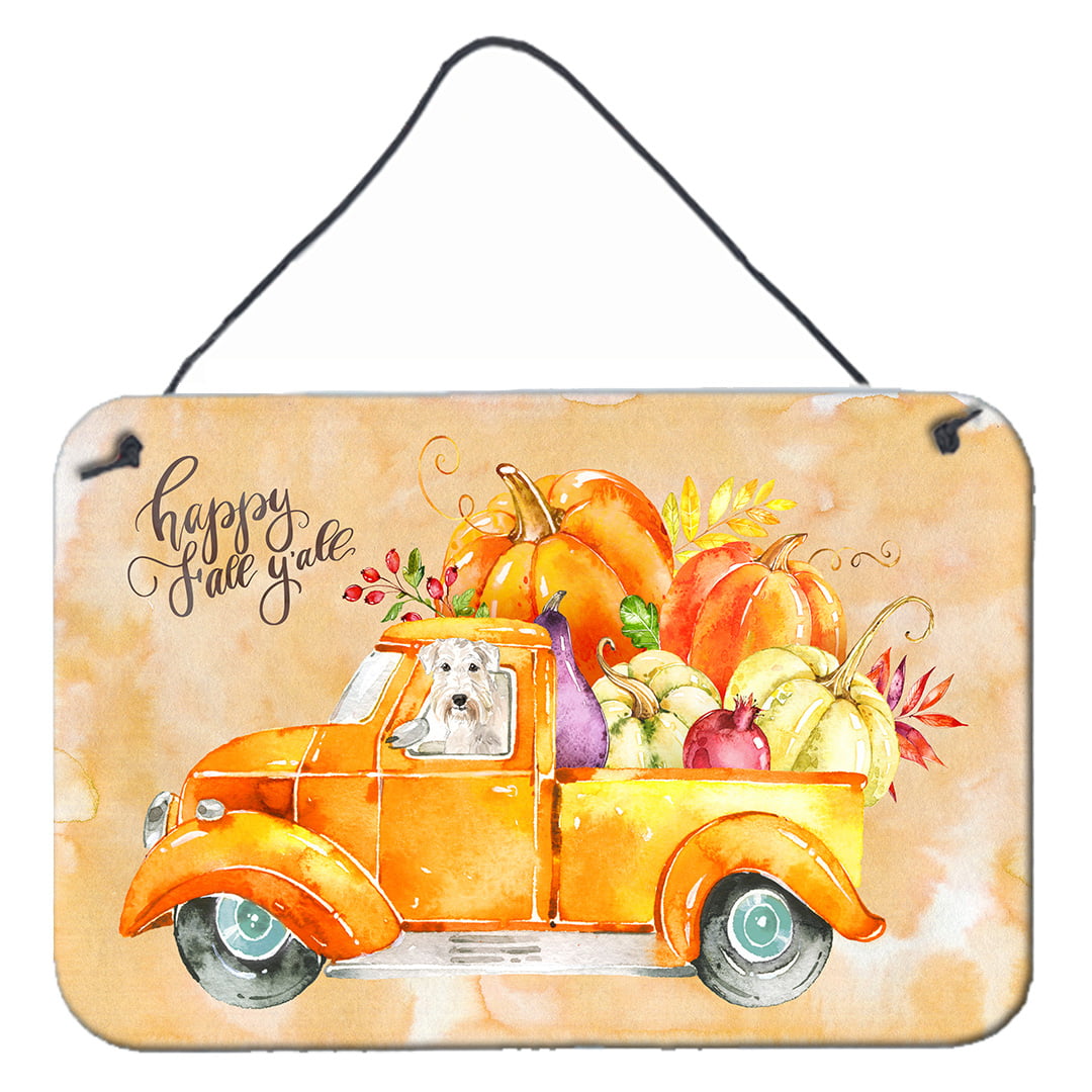 Fall Harvest Wheaten Terrier Wall or Door Hanging Prints