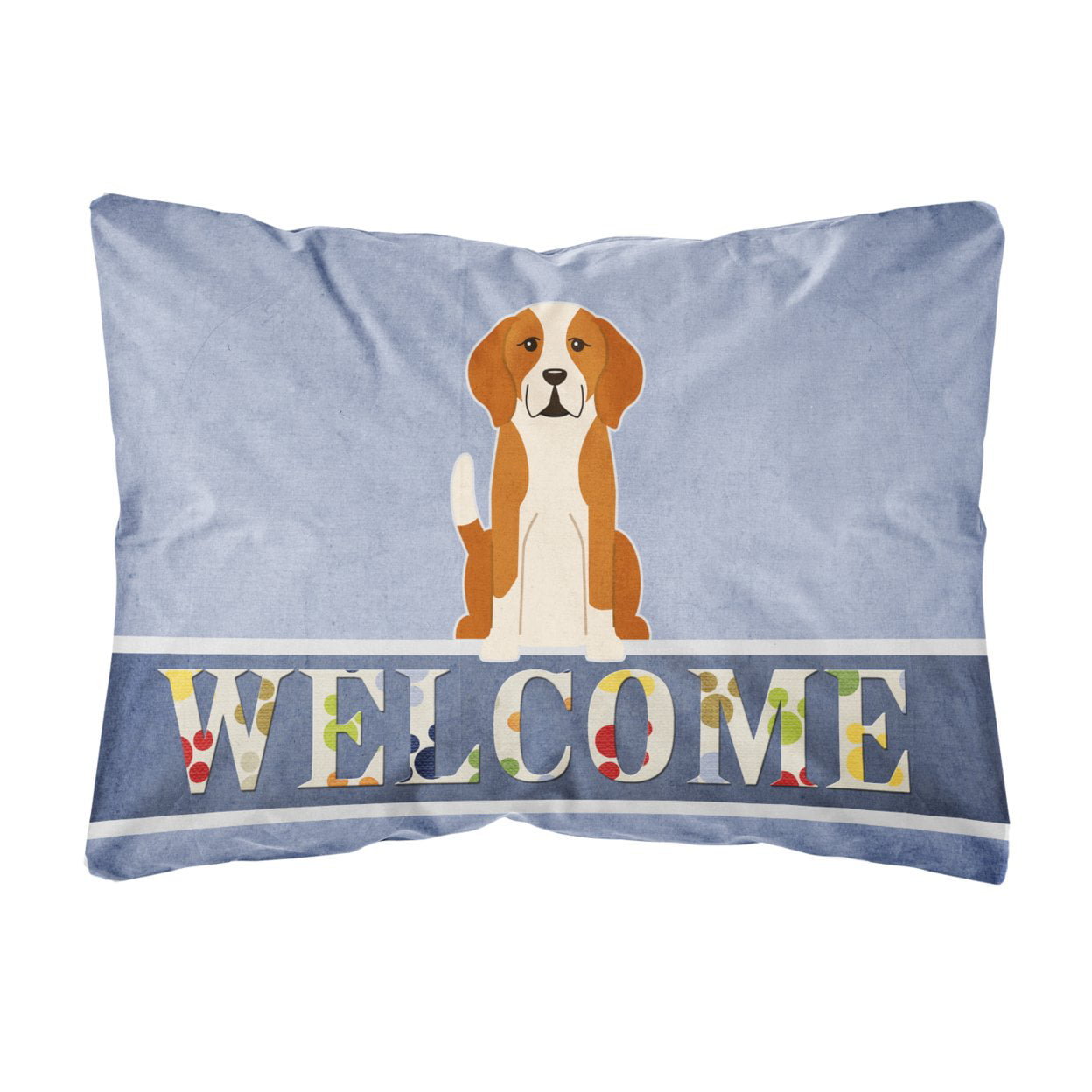 English Foxhound Welcome Canvas Fabric Decorative Pillow