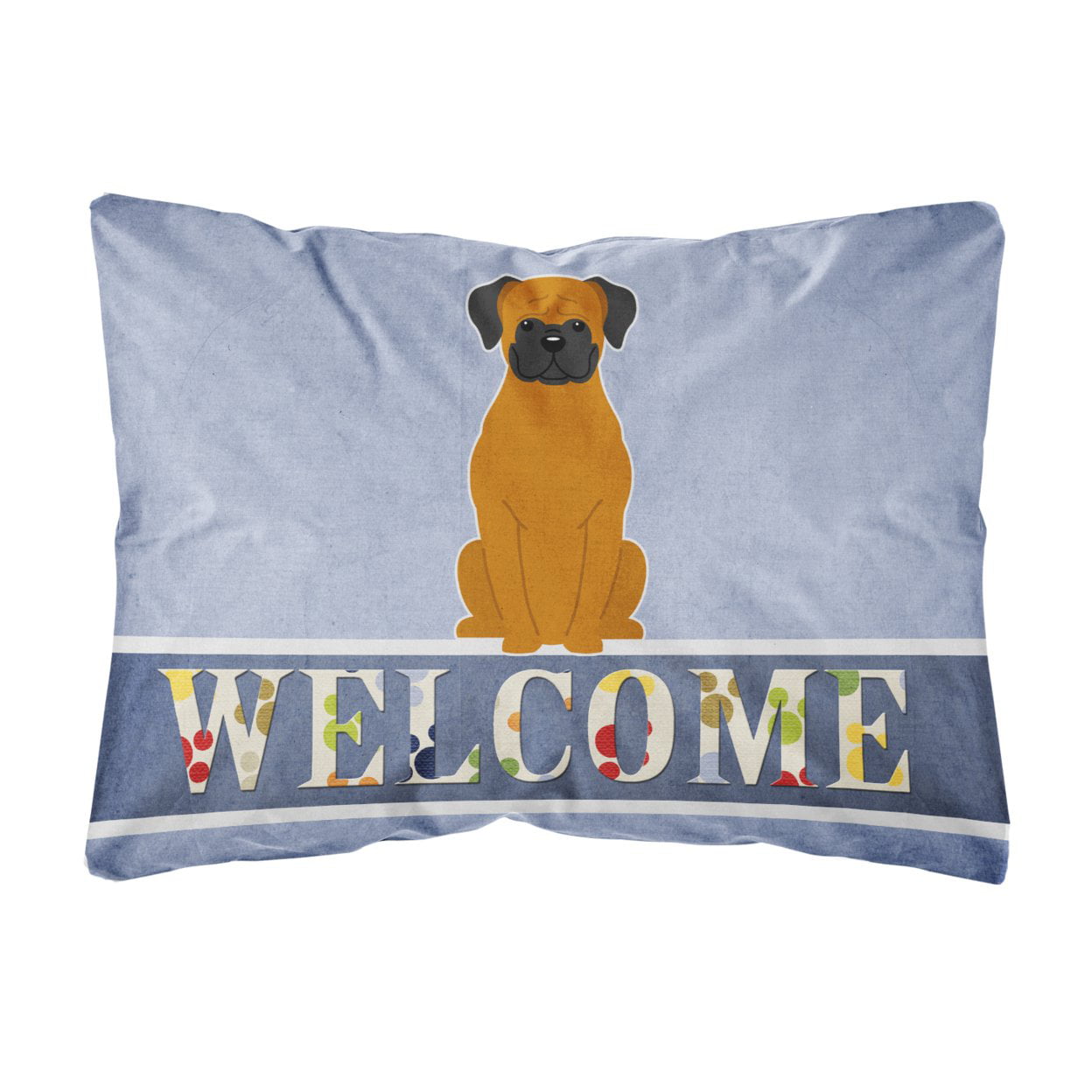 Fawn Boxer Welcome Canvas Fabric Decorative Pillow
