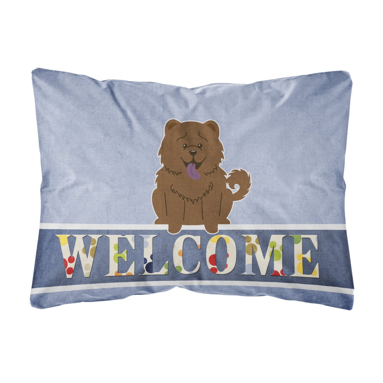 Chow Chow Chocolate Welcome Canvas Fabric Decorative Pillow