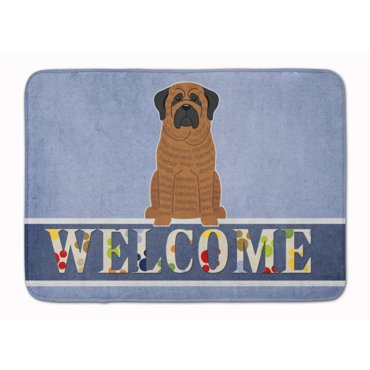 BB5596RUG Mastiff Brindle Welcome Machine Washable Memory Foam Mat