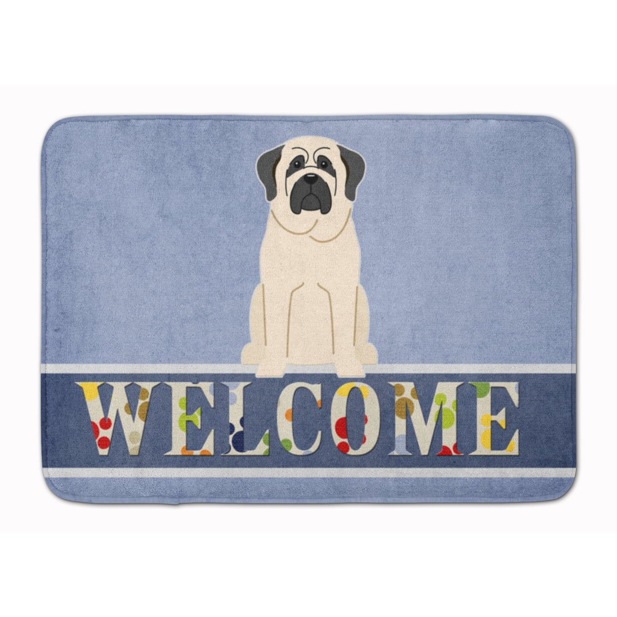 BB5598RUG Mastiff White Welcome Machine Washable Memory Foam Mat