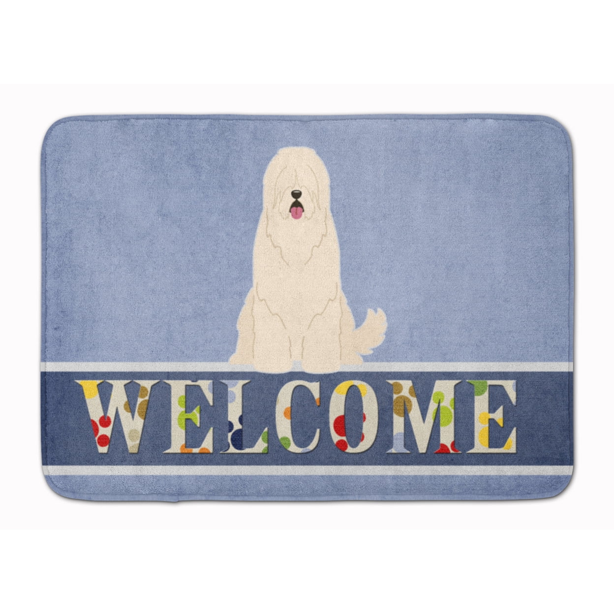 South Russian Sheepdog Welcome Machine Washable Memory Foam Mat