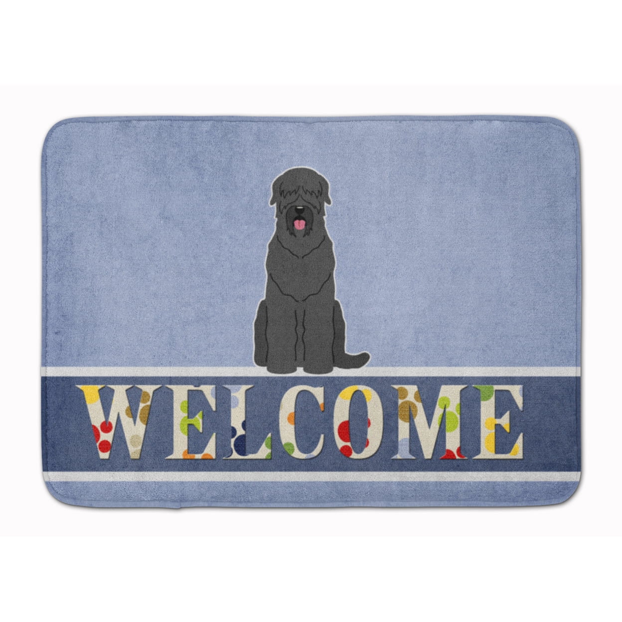 BB5607RUG Black Russian Terrier Welcome Machine Washable Memory Foam Mat