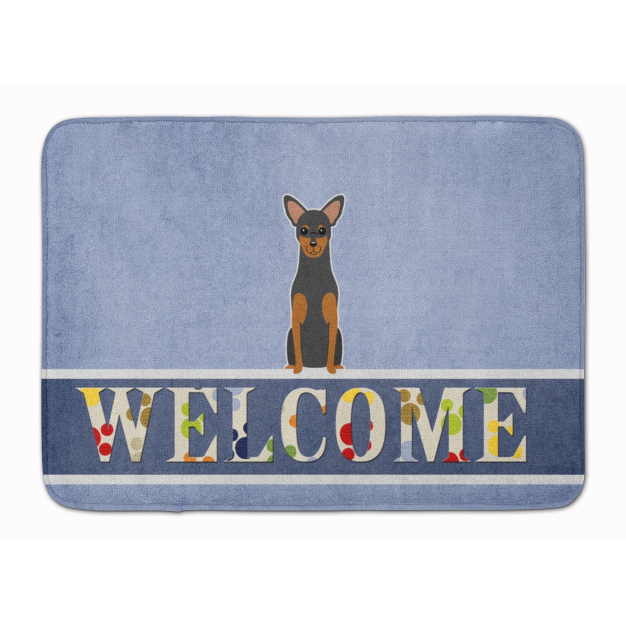 BB5609RUG Manchester Terrier Welcome Machine Washable Memory Foam Mat