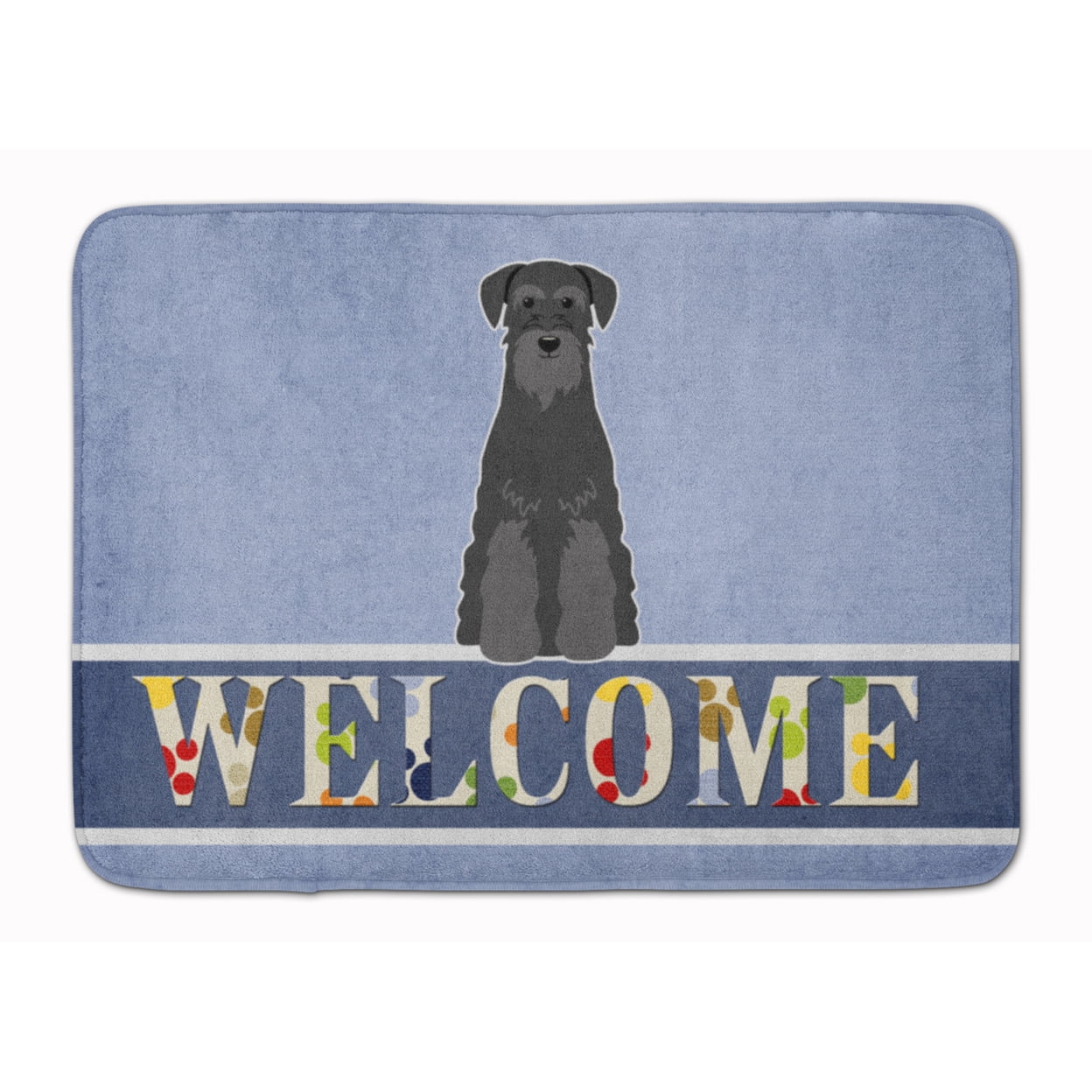 BB5613RUG Standard Schnauzer Black Welcome Machine Washable Memory Foam Mat