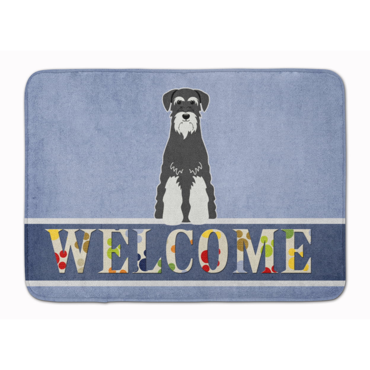 Standard Schnauzer Salt & Pepper Welcome Machine Washable Memory Foam Mat