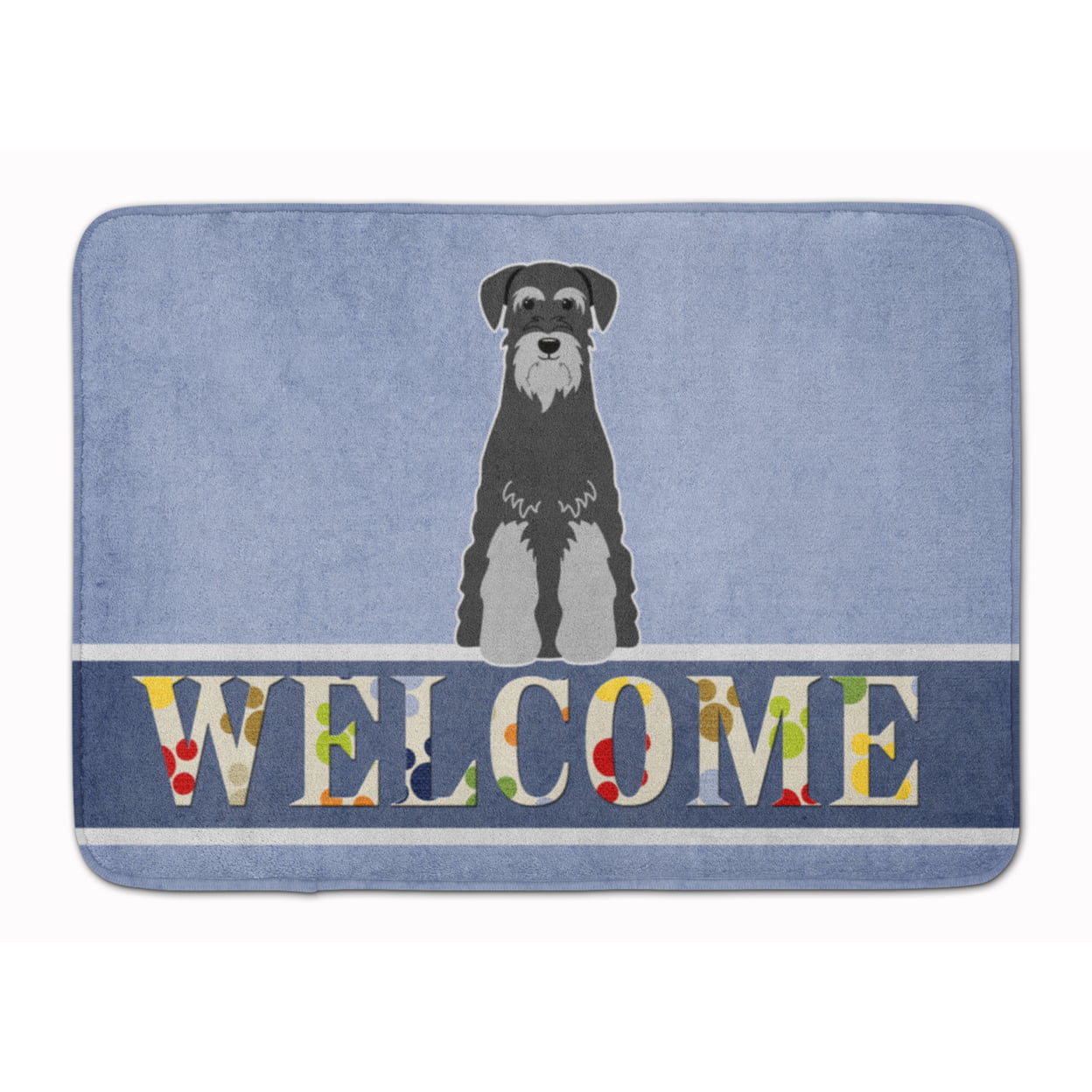 BB5615RUG Standard Schnauzer Black Grey Welcome Machine Washable Memory Foam Mat