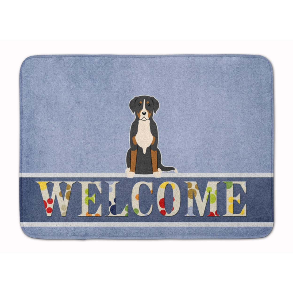 Greater Swiss Mountain Dog Welcome Machine Washable Memory Foam Mat