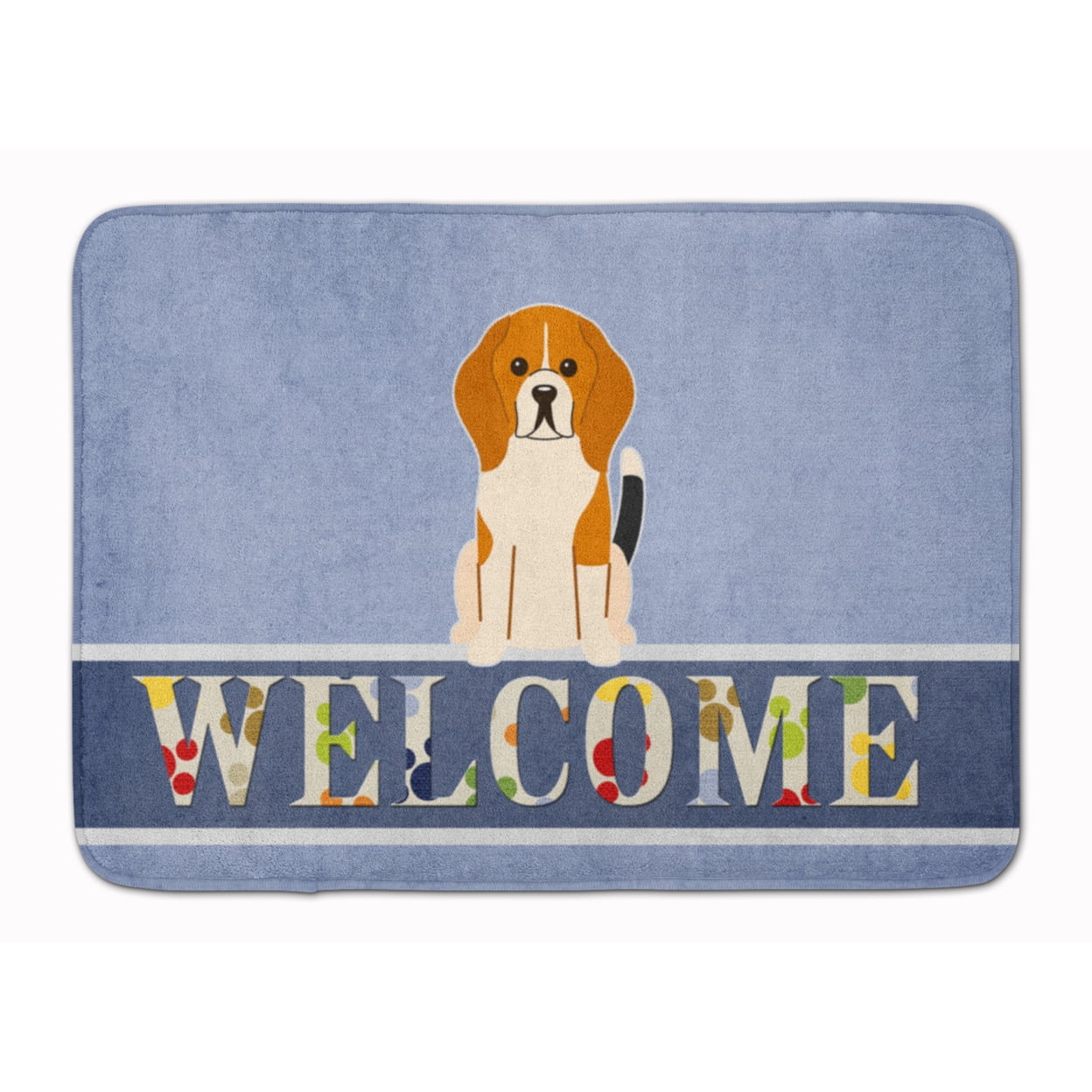 BB5621RUG Beagle Tricolor Welcome Machine Washable Memory Foam Mat