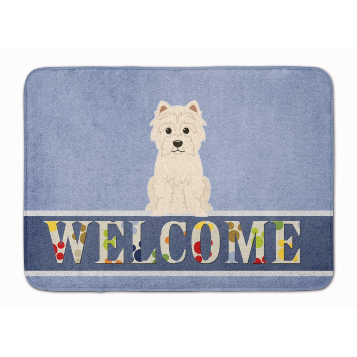 BB5623RUG Westie Welcome Machine Washable Memory Foam Mat