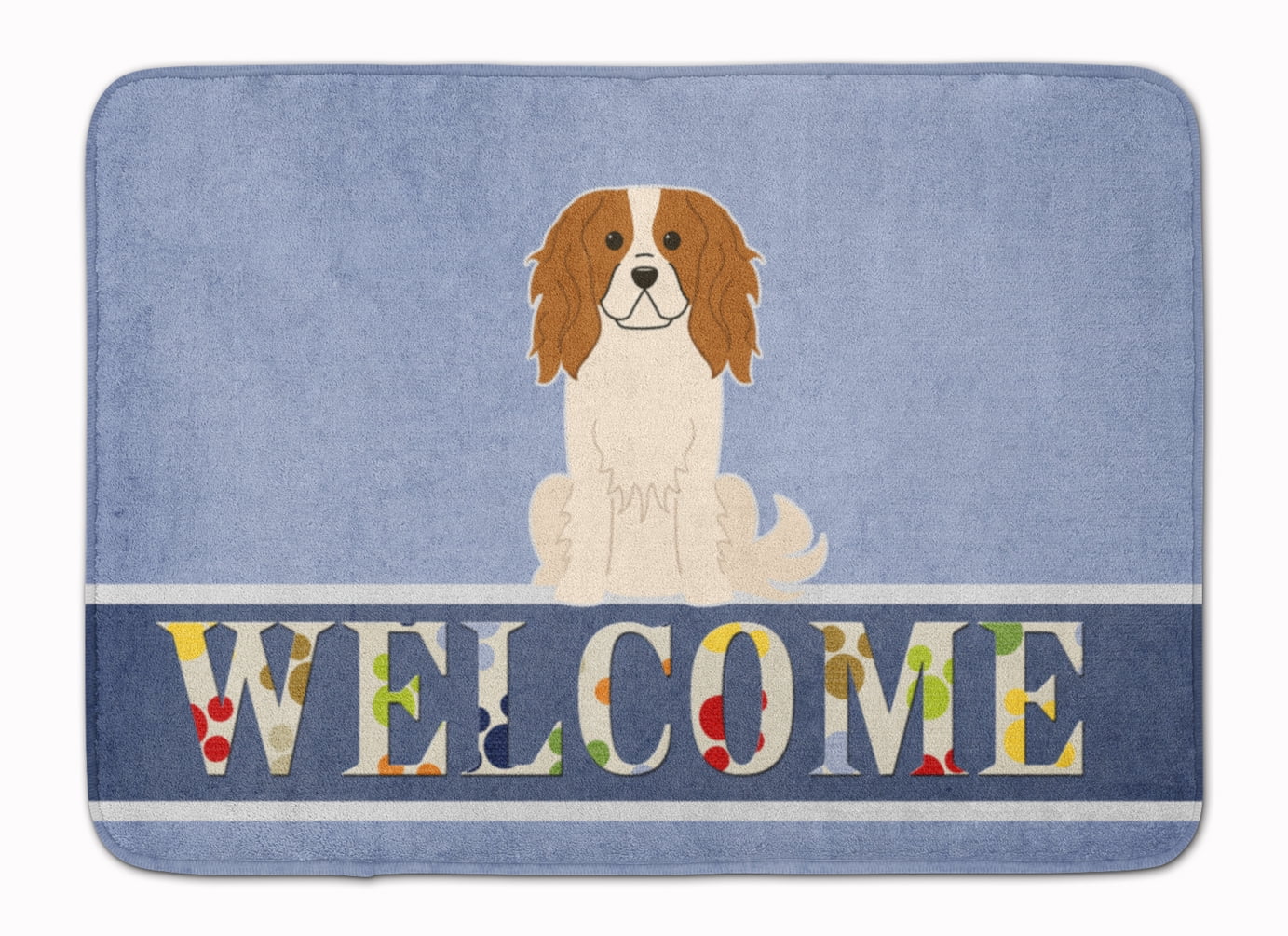 BB5639RUG Cavalier Spaniel Welcome Machine Washable Memory Foam Mat