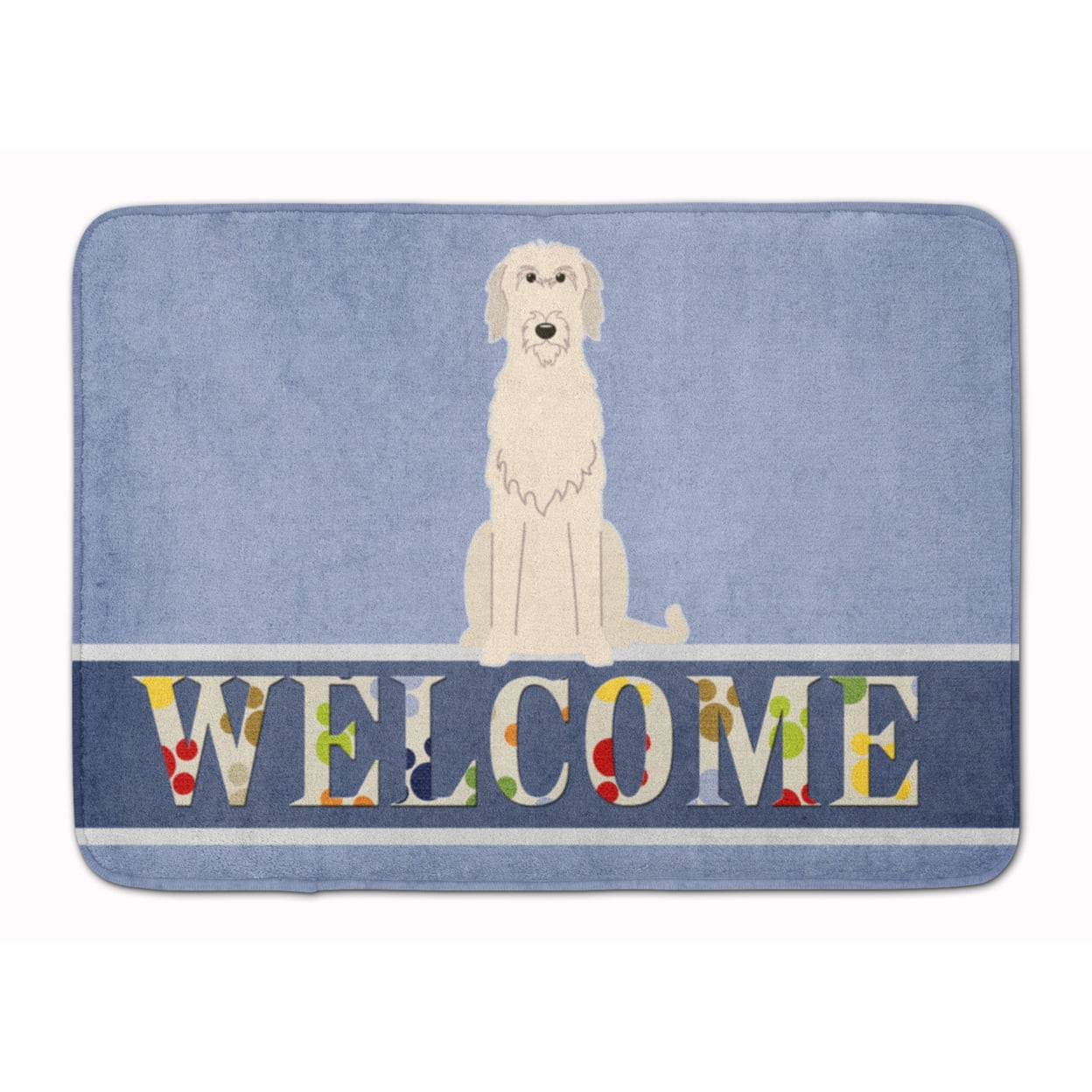 BB5646RUG Irish Wolfhound Welcome Machine Washable Memory Foam Mat