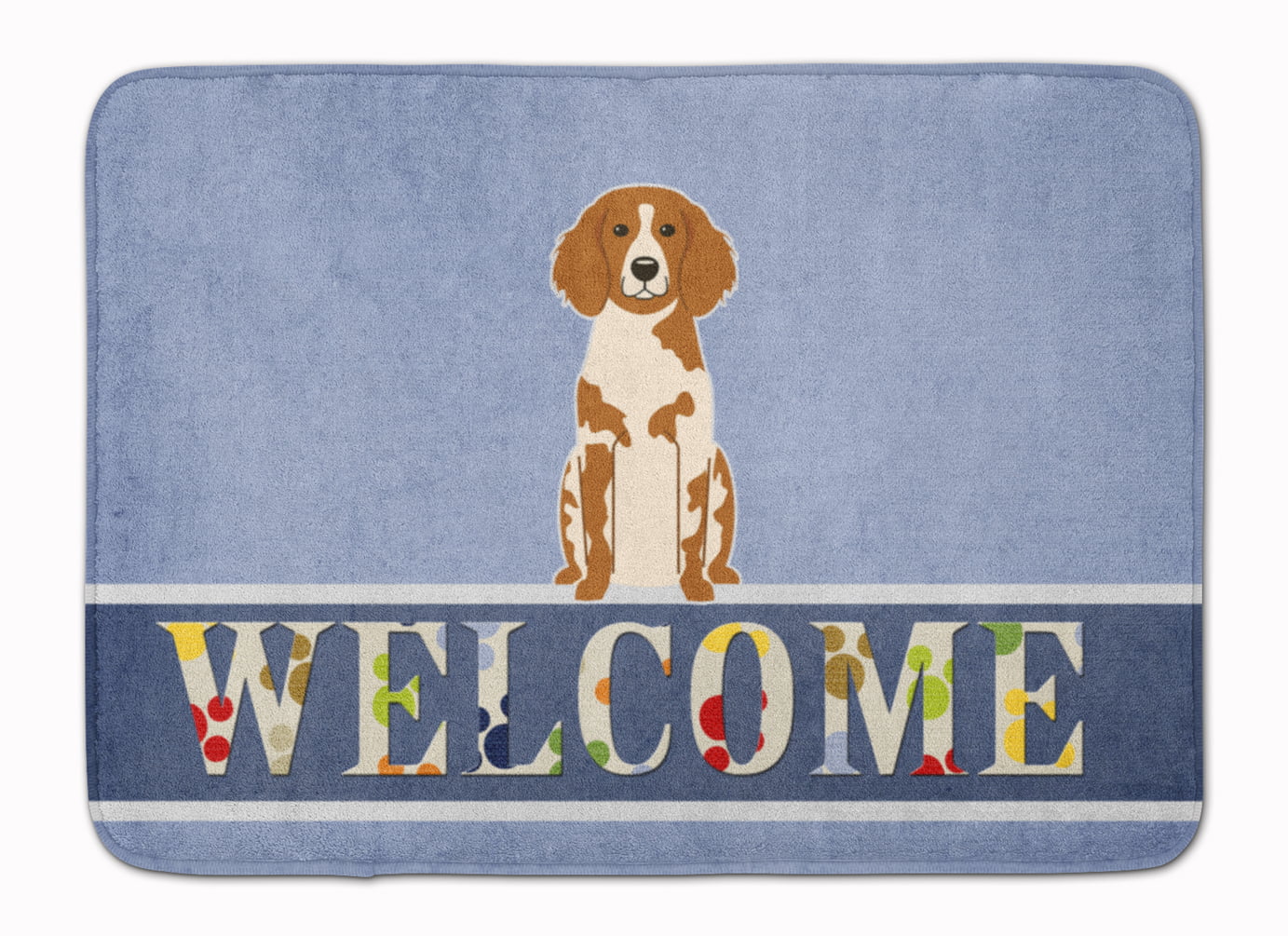 BB5653RUG Brittany Spaniel Welcome Machine Washable Memory Foam Mat