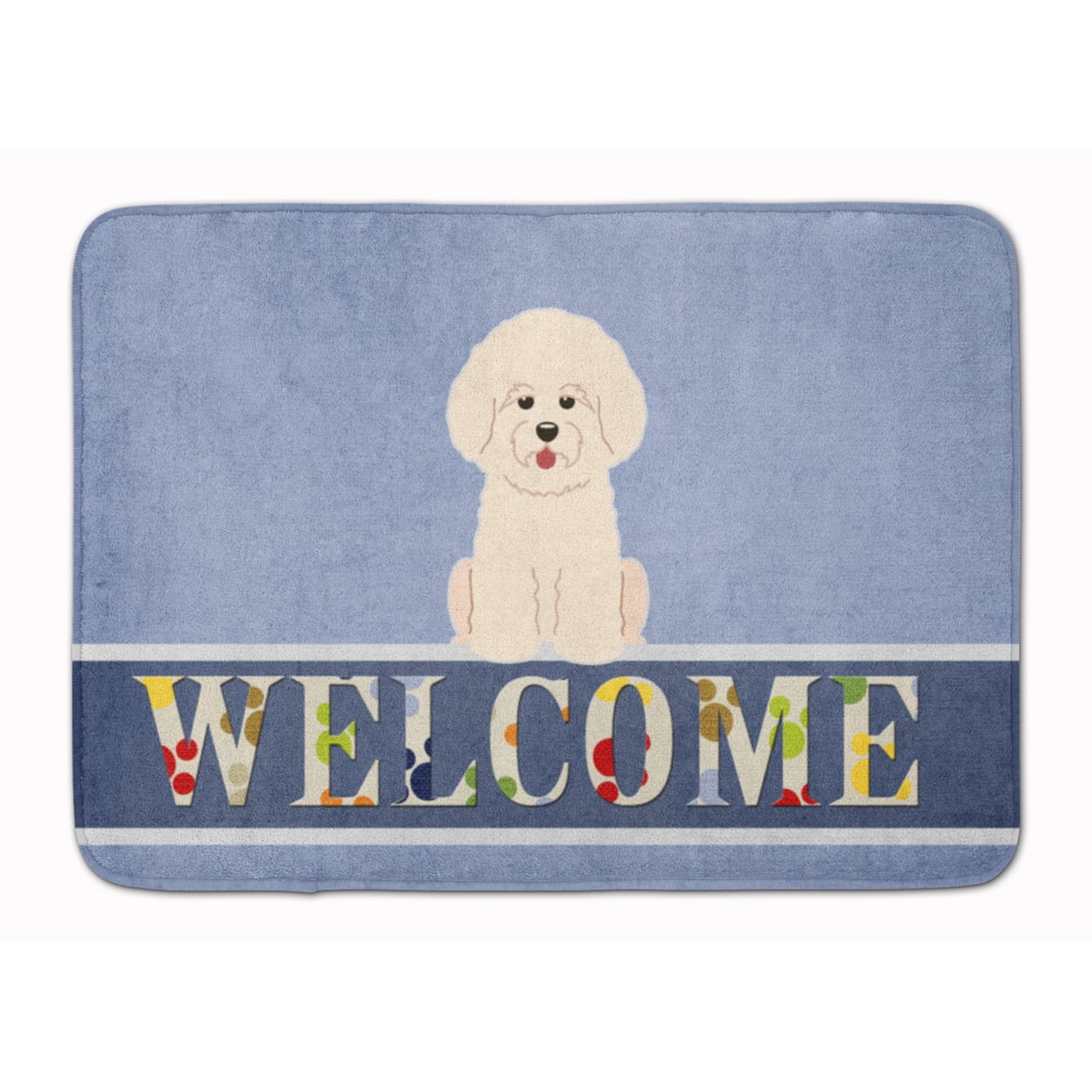 BB5656RUG Bichon Frise Welcome Machine Washable Memory Foam Mat