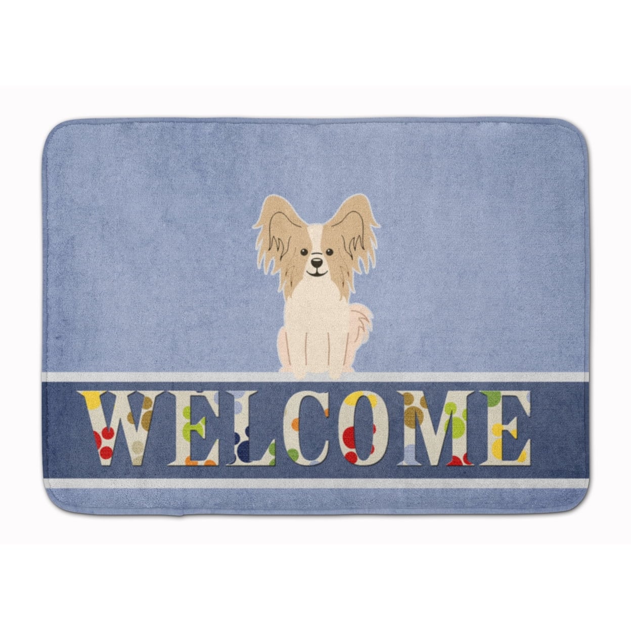 BB5658RUG Papillon Sable White Welcome Machine Washable Memory Foam Mat
