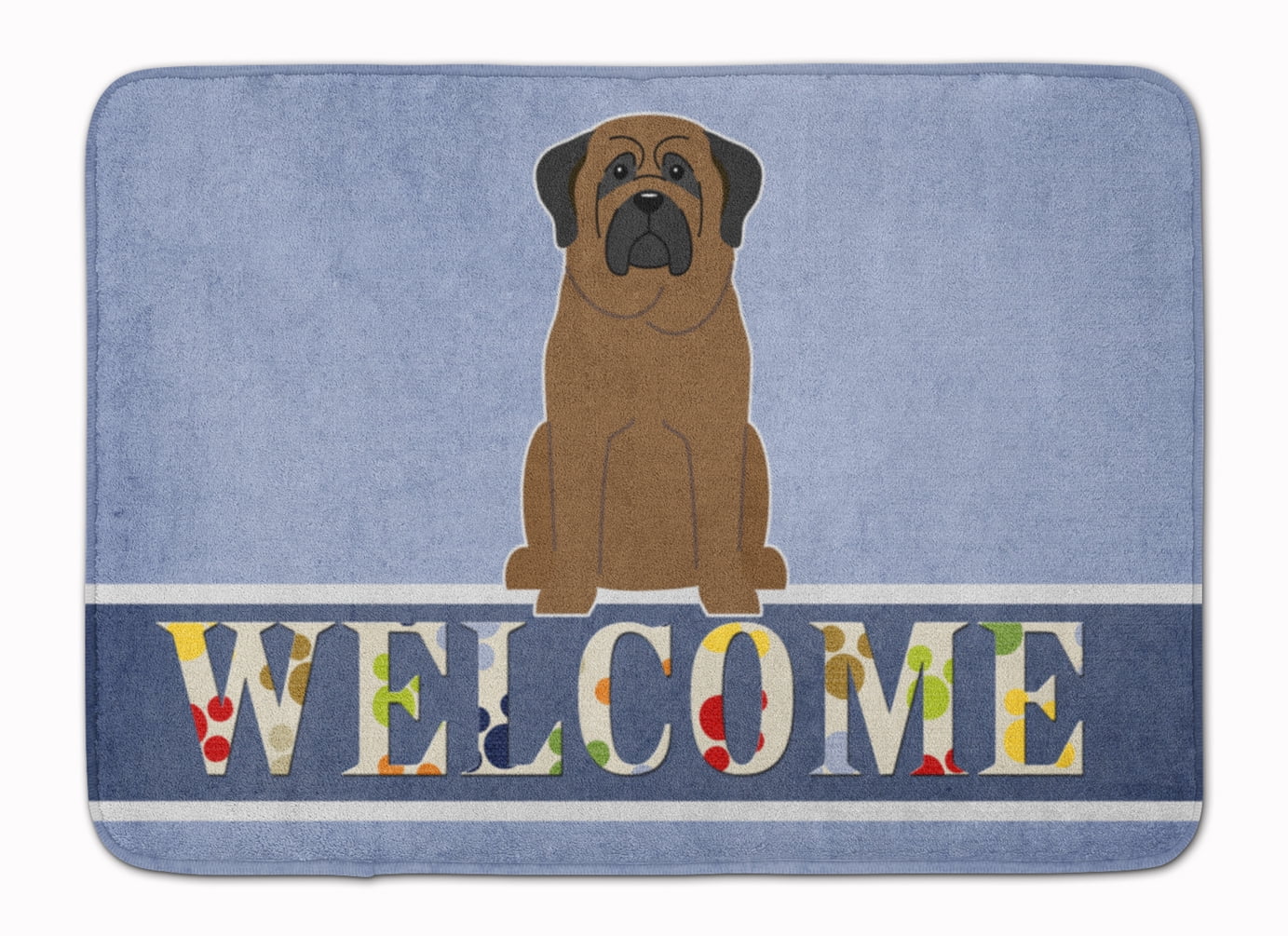 BB5665RUG Bullmastiff Welcome Machine Washable Memory Foam Mat