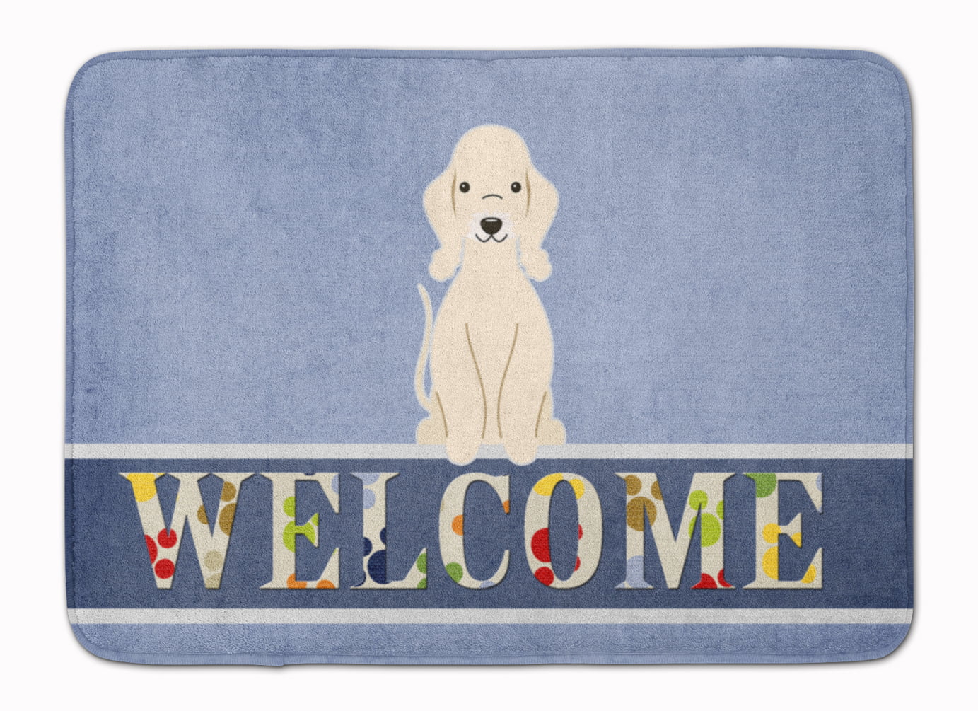 BB5672RUG Bedlington Terrier Sandy Welcome Machine Washable Memory Foam Mat