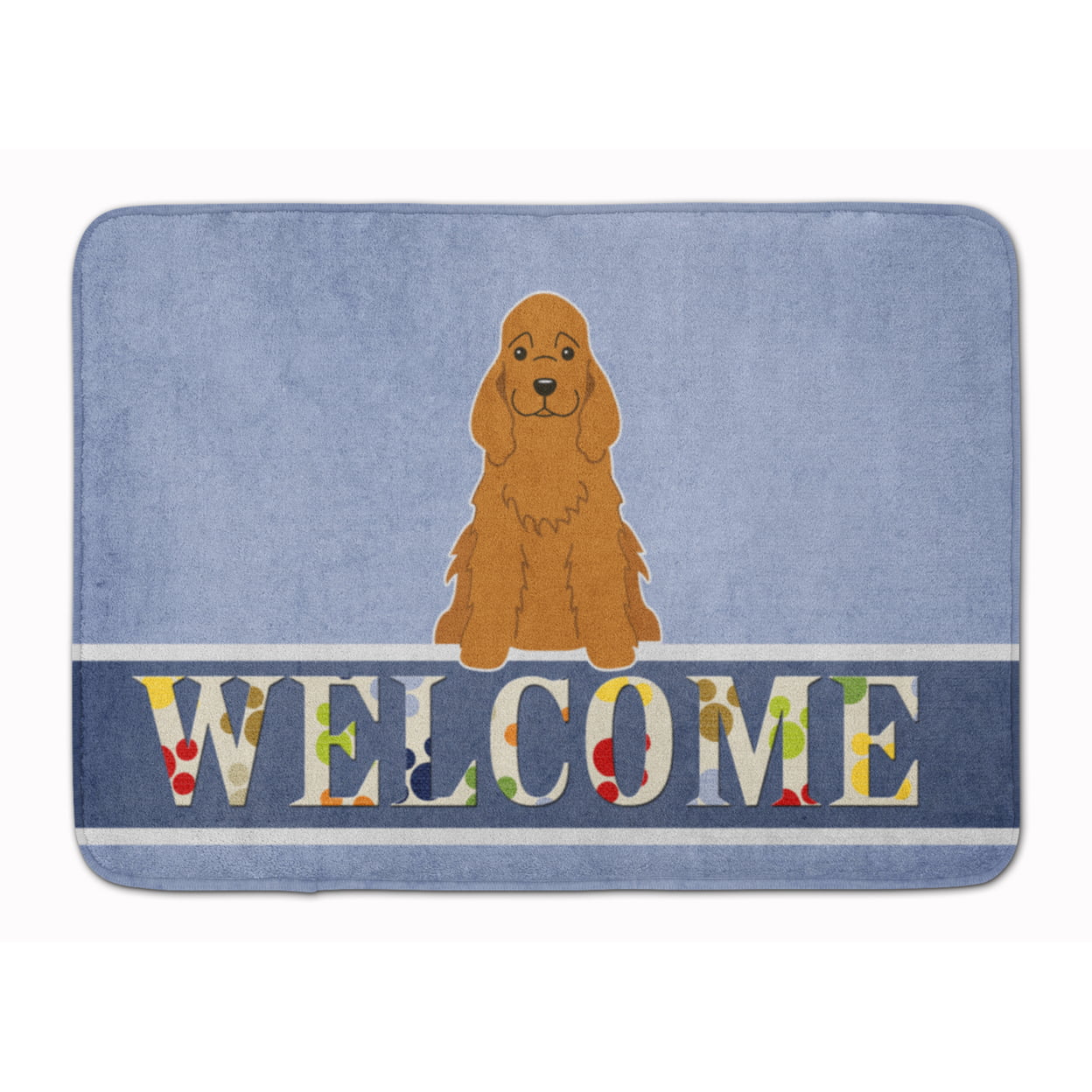 BB5676RUG Cocker Spaniel Red Welcome Machine Washable Memory Foam Mat