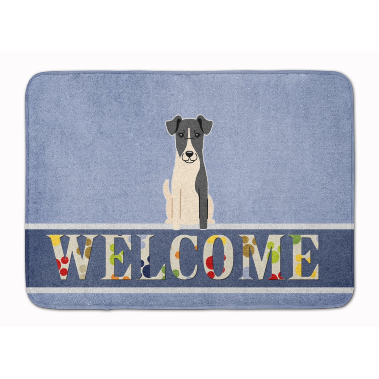 BB5679RUG Smooth Fox Terrier Welcome Machine Washable Memory Foam Mat