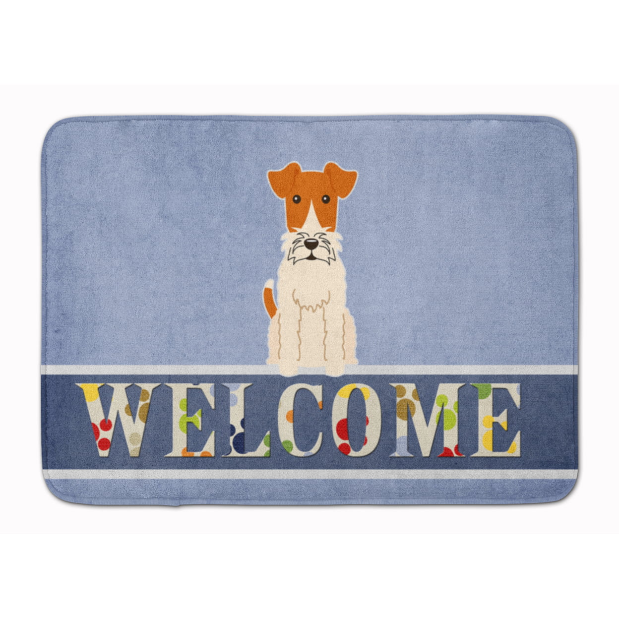 BB5682RUG Wire Fox Terrier Welcome Machine Washable Memory Foam Mat