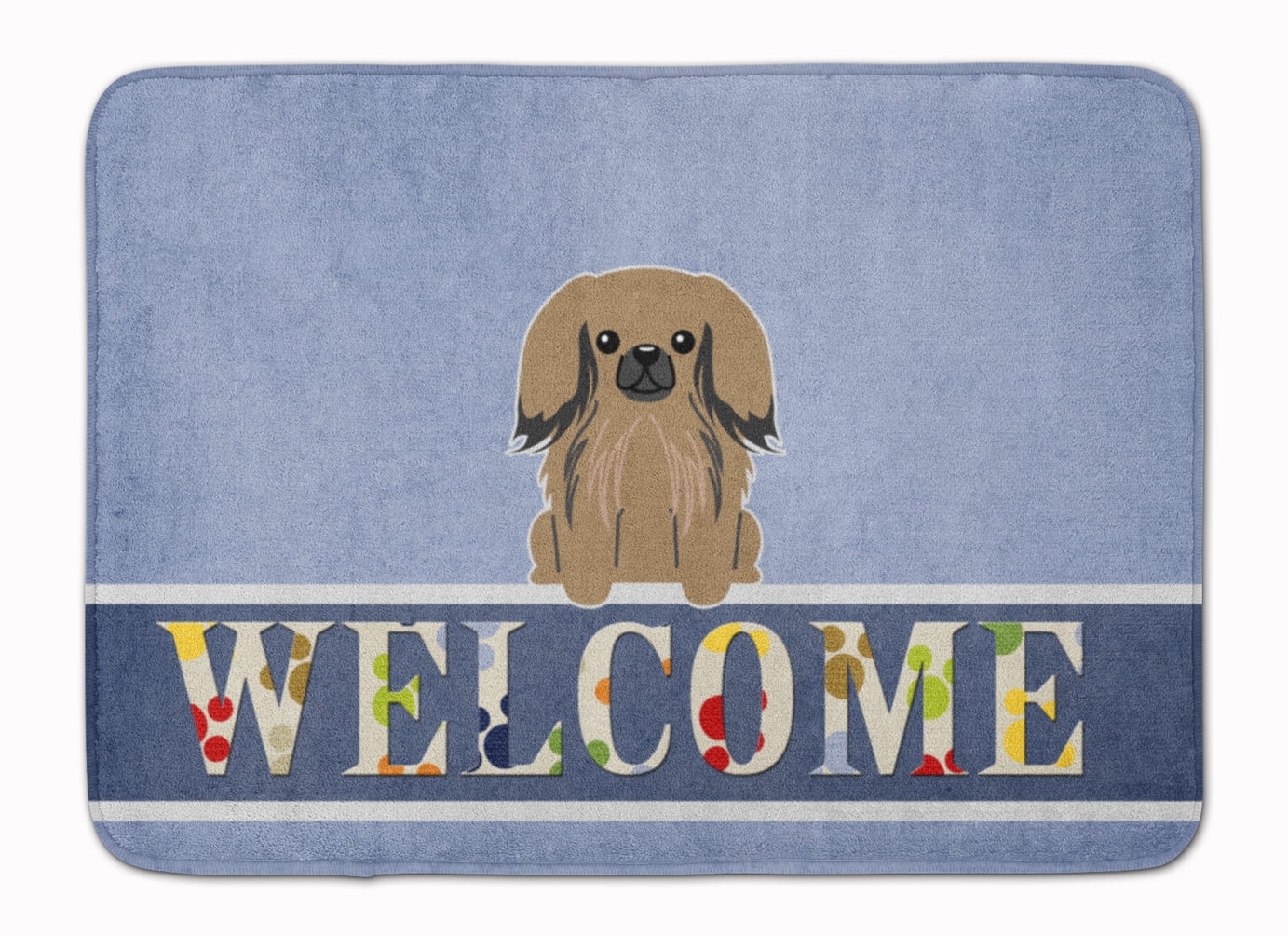 BB5683RUG Pekingnese Tan Welcome Machine Washable Memory Foam Mat