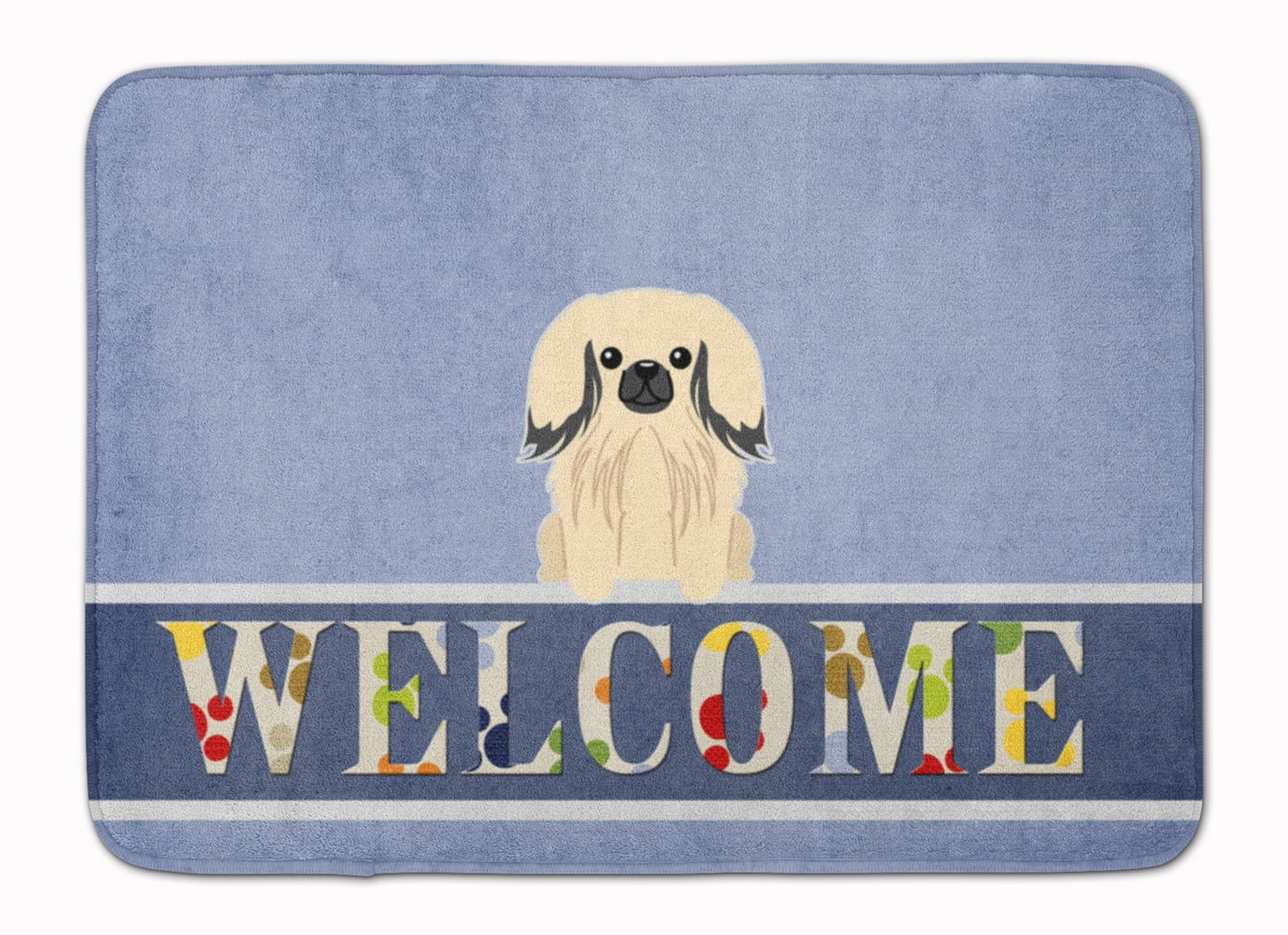 BB5687RUG Pekingnese Cream Welcome Machine Washable Memory Foam Mat