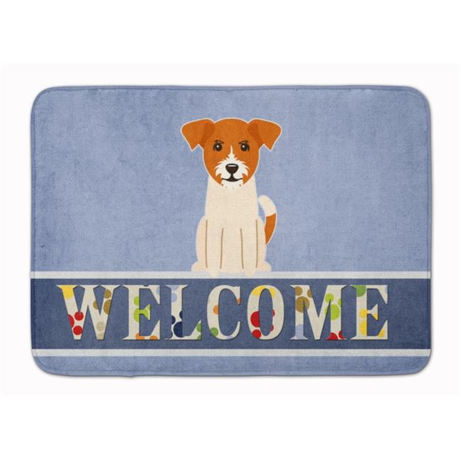 BB5689RUG Jack Russell Terrier Welcome Machine Washable Memory Foam Mat