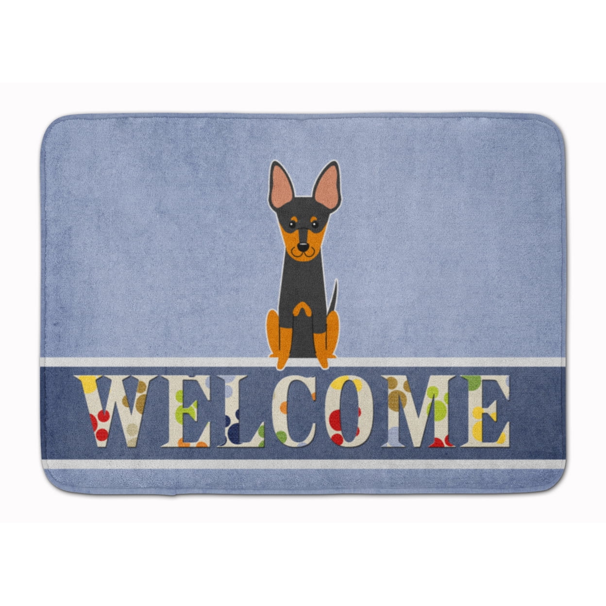 BB5690RUG English Toy Terrier Welcome Machine Washable Memory Foam Mat
