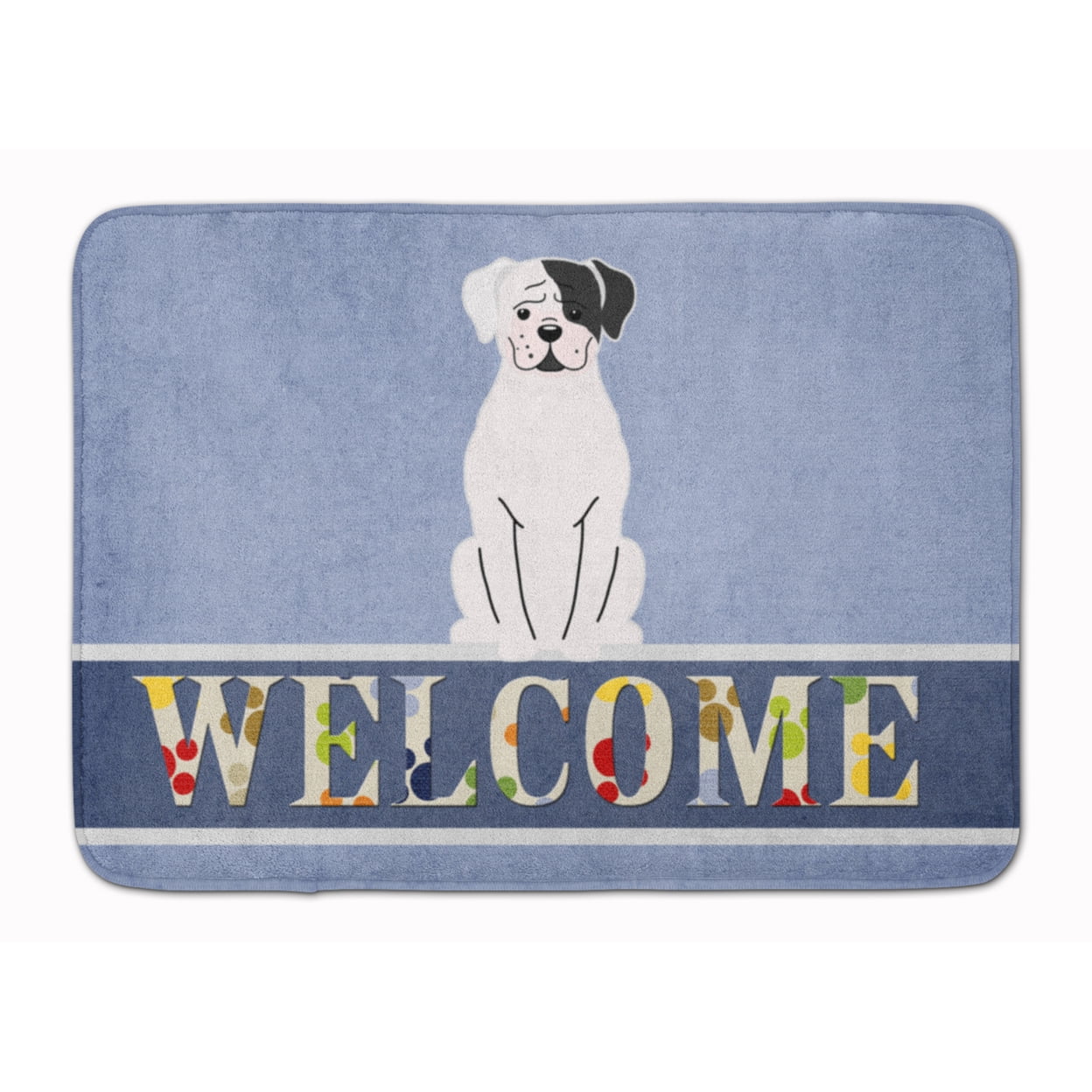 BB5695RUG White Boxer Cooper Welcome Machine Washable Memory Foam Mat