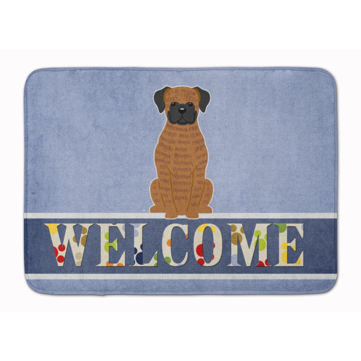 BB5698RUG Brindle Boxer Welcome Machine Washable Memory Foam Mat