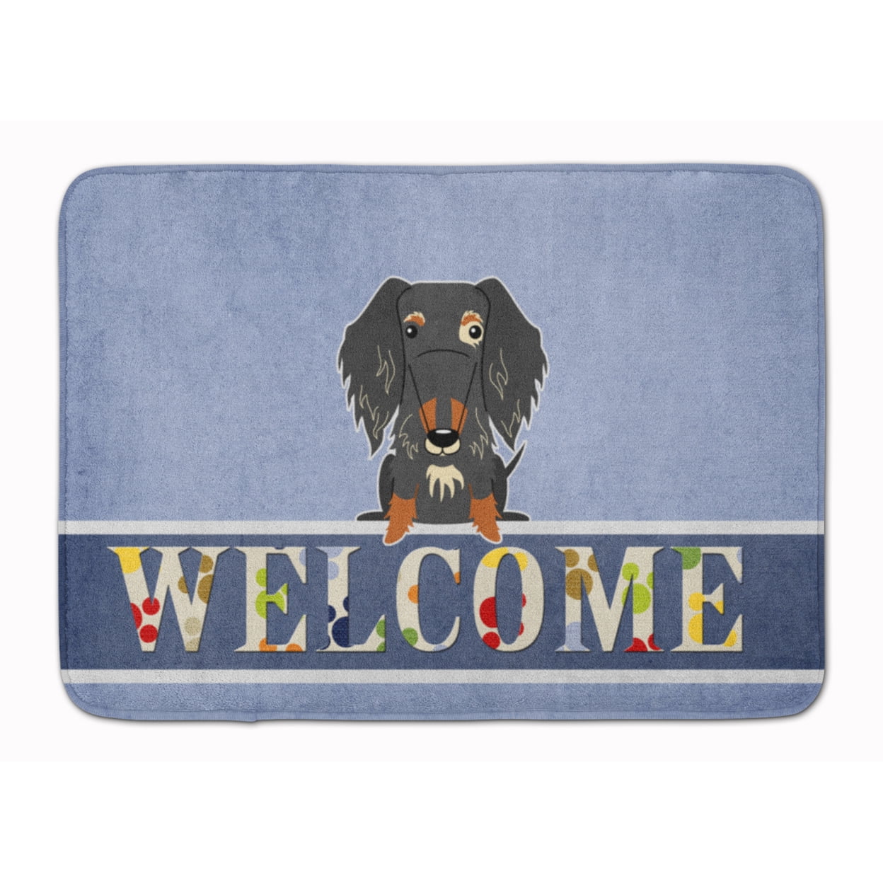 BB5709RUG Wire Haired Dachshund Dapple Welcome Machine Washable Memory Foam Mat
