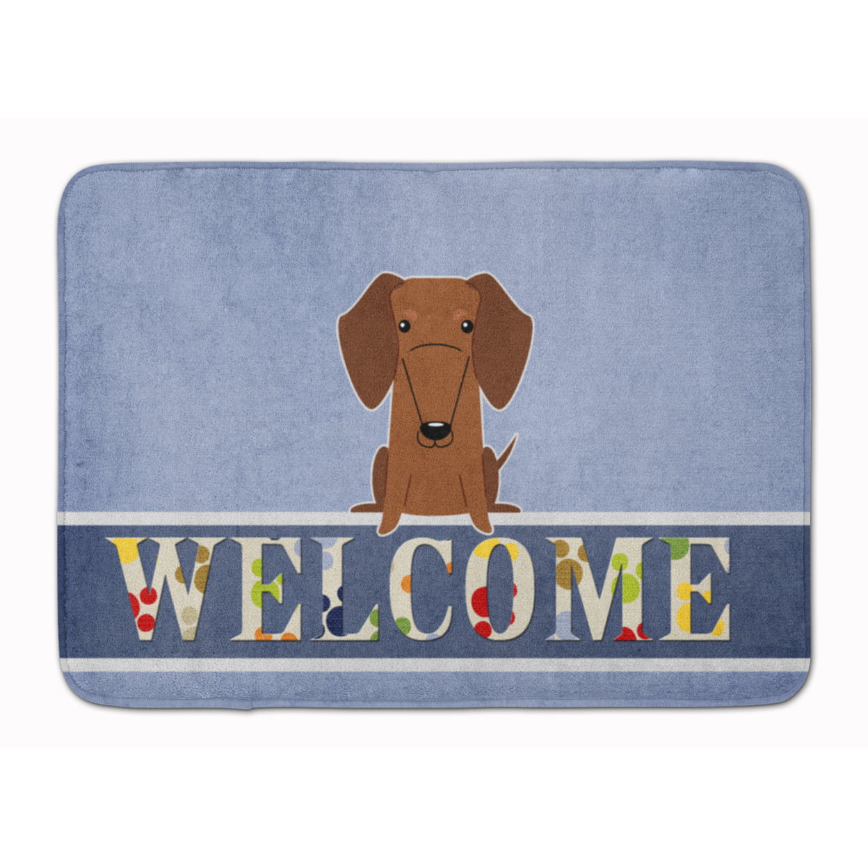 BB5711RUG Dachshund Red Brown Welcome Machine Washable Memory Foam Mat