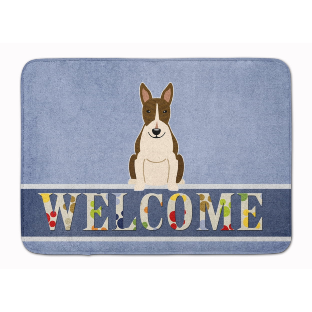 BB5717RUG Bull Terrier Dark Brindle Welcome Machine Washable Memory Foam Mat