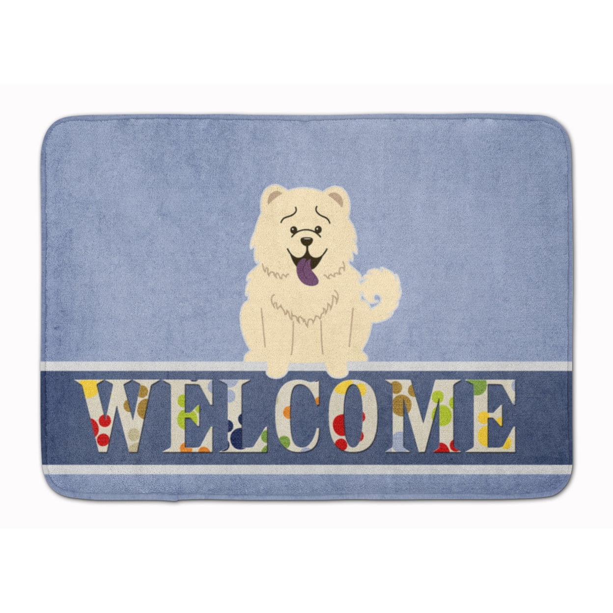 BB5721RUG Chow Chow White Welcome Machine Washable Memory Foam Mat