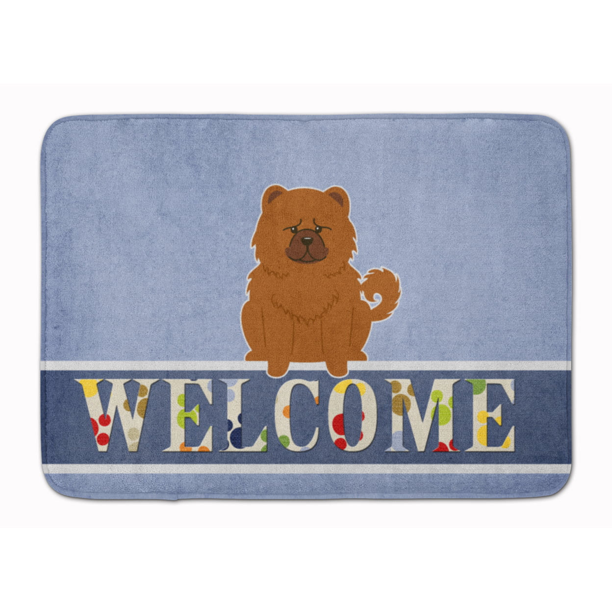 BB5723RUG Chow Chow Red Welcome Machine Washable Memory Foam Mat