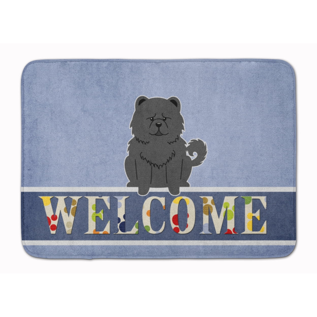 BB5724RUG Chow Chow Black Welcome Machine Washable Memory Foam Mat