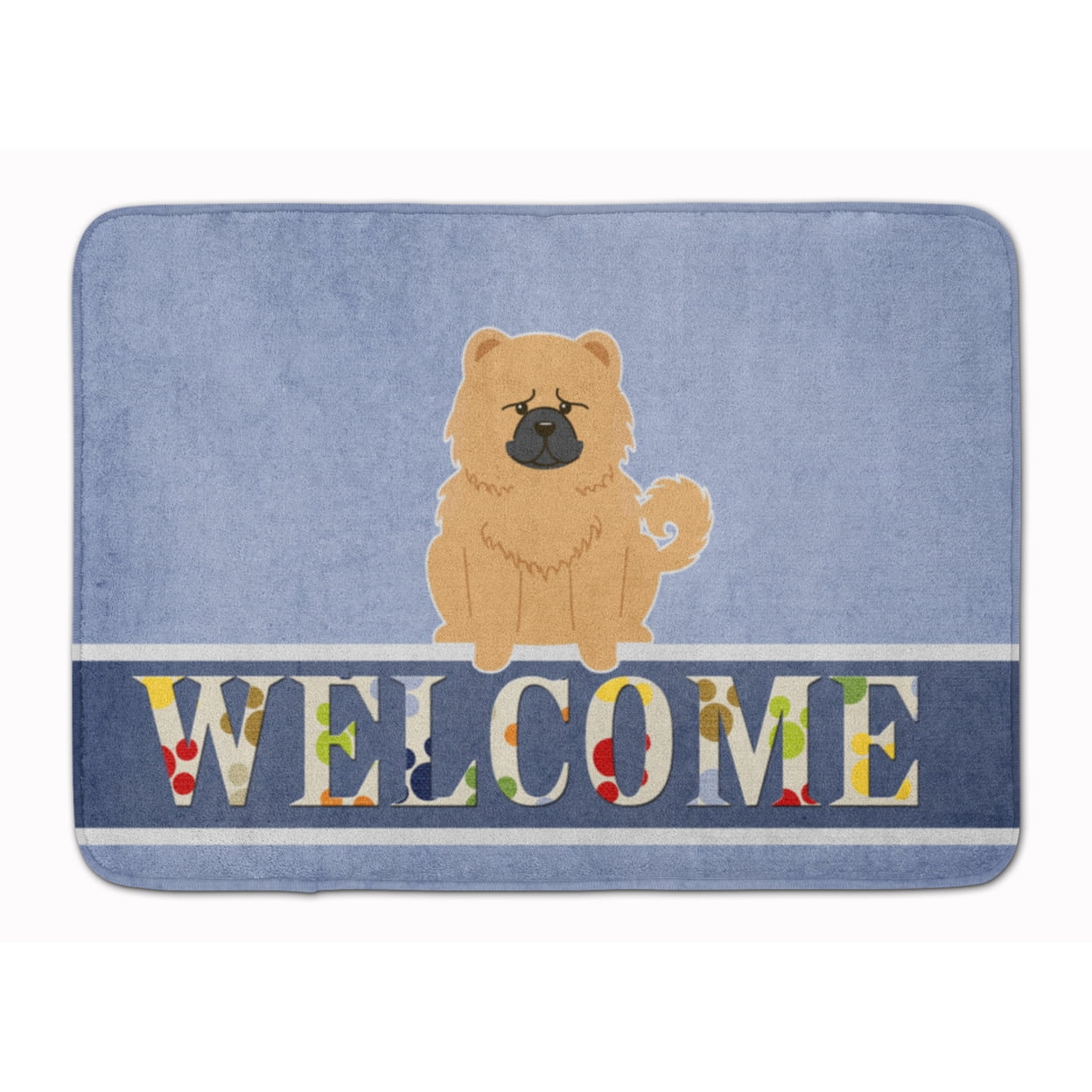 BB5725RUG Chow Chow Cream Welcome Machine Washable Memory Foam Mat