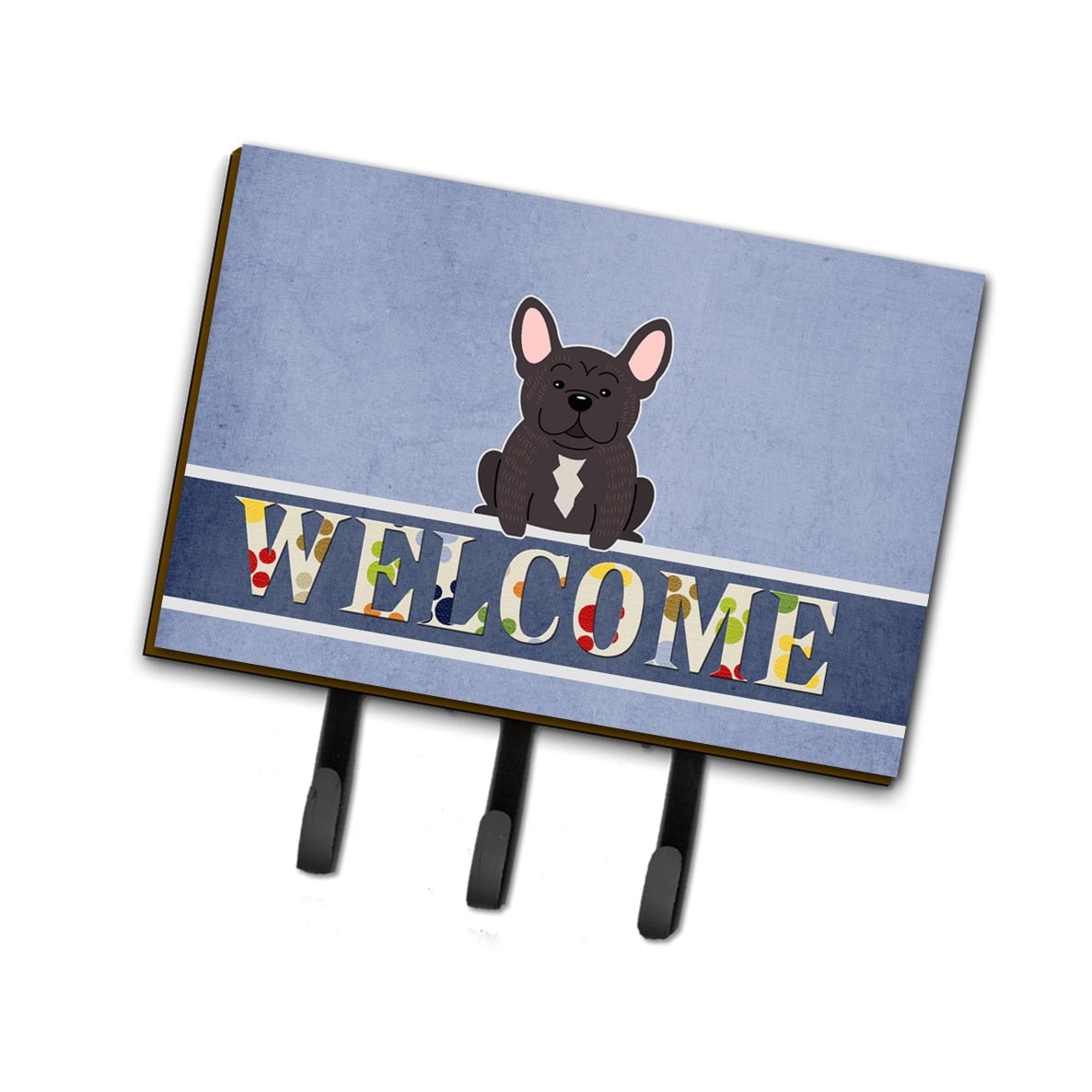 French Bulldog Brindle Welcome Leash or Key Holder